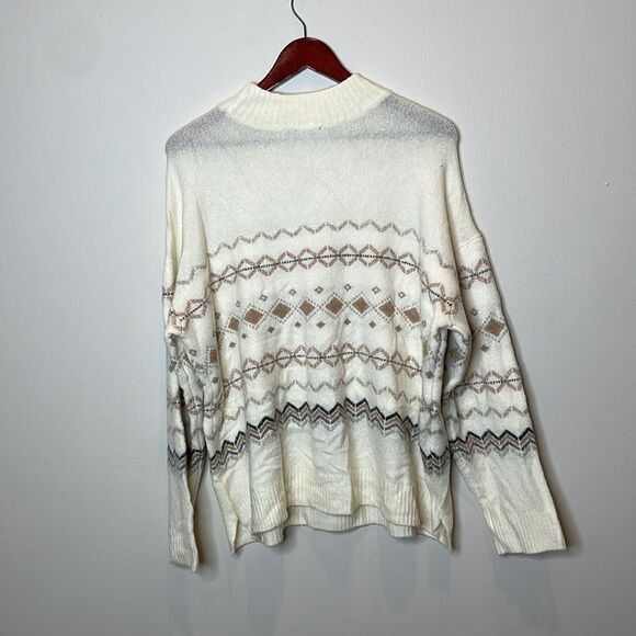 Talbots Cozy Fair Isle Mockneck Sweater XL - Picture 6 of 7